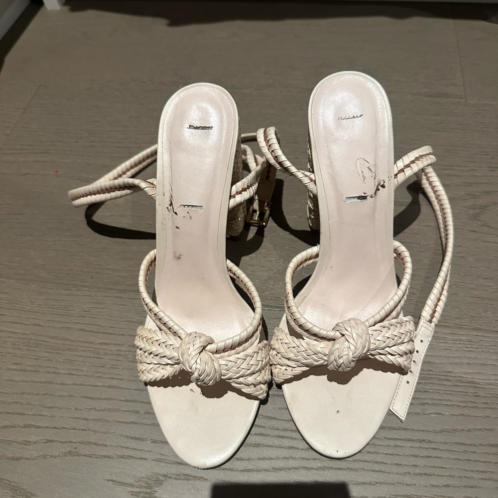 Steve Madden Cream Knotted Braided Sandals